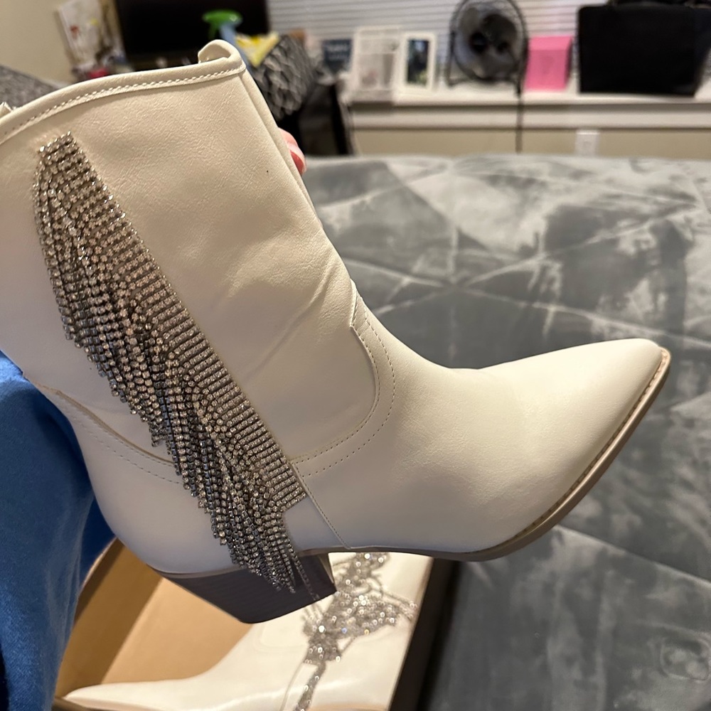Oasis Society rhinestone fringe boots